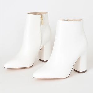 Lulus Ottava White High Heel Booties